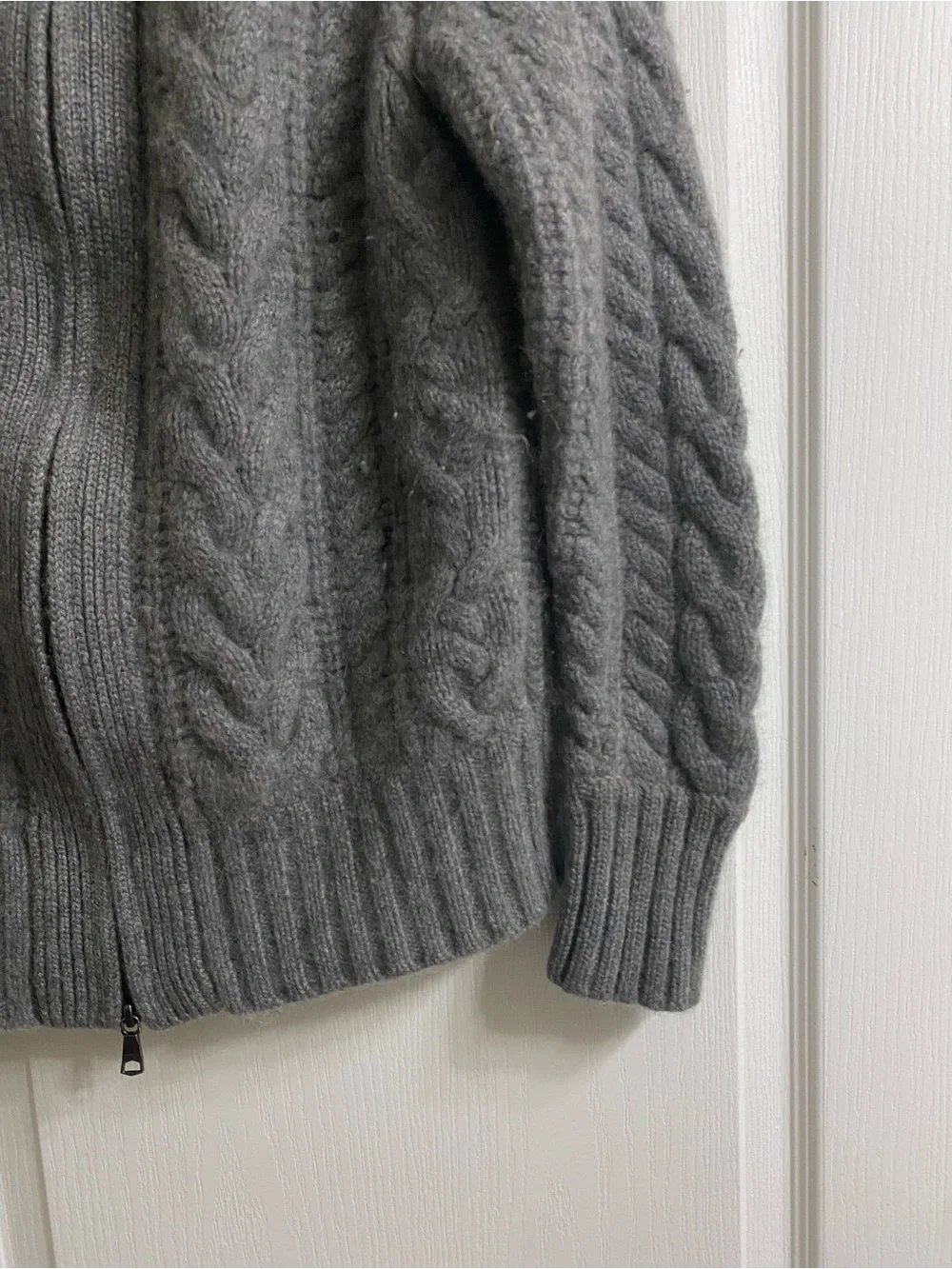 Banana Republic Todd & Duncan Scottish Cashmere Cable Knit Full Zip Sweater S